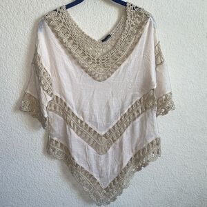 Women Boho Open Crochet Whimsy Lagenlook Artsy Cottagecore Fairycore Cover Up